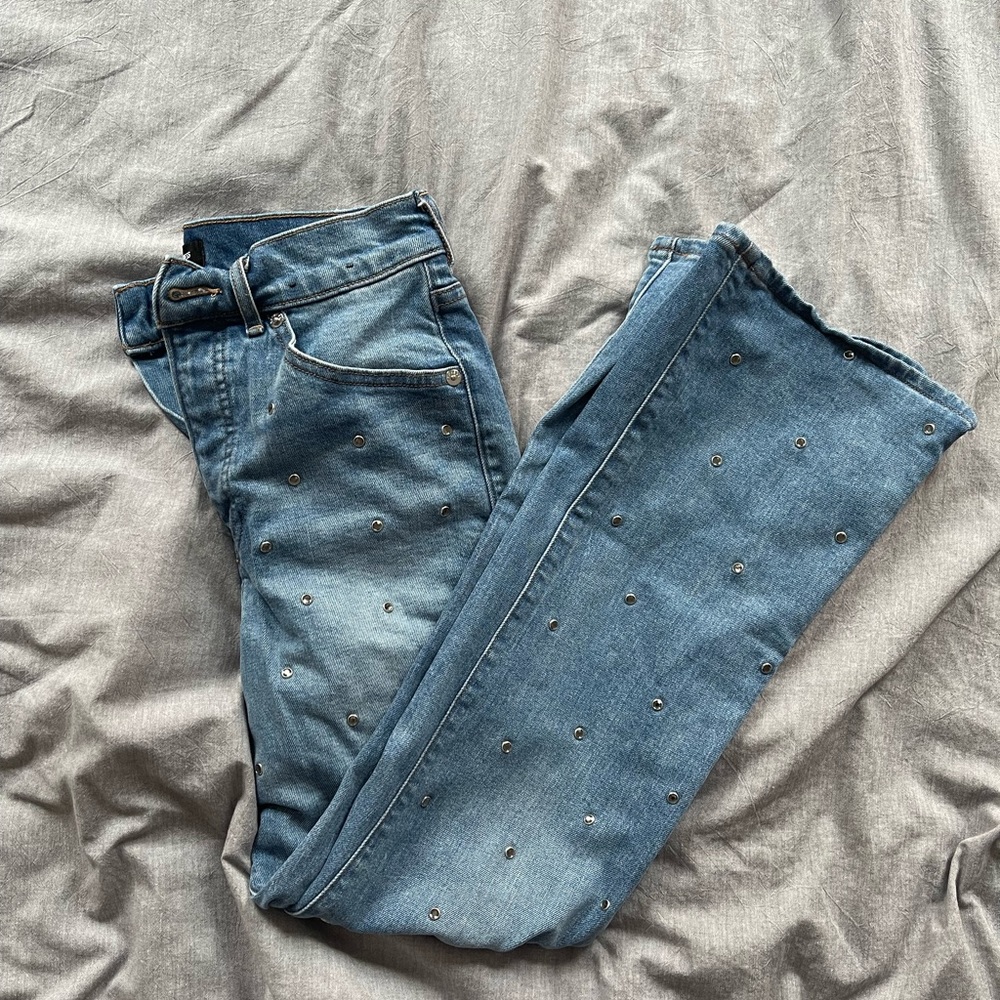 Express Studded Flare Jeans